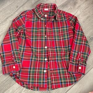 GAP Kids Plaid Button-Down Shirt - Red and Green
